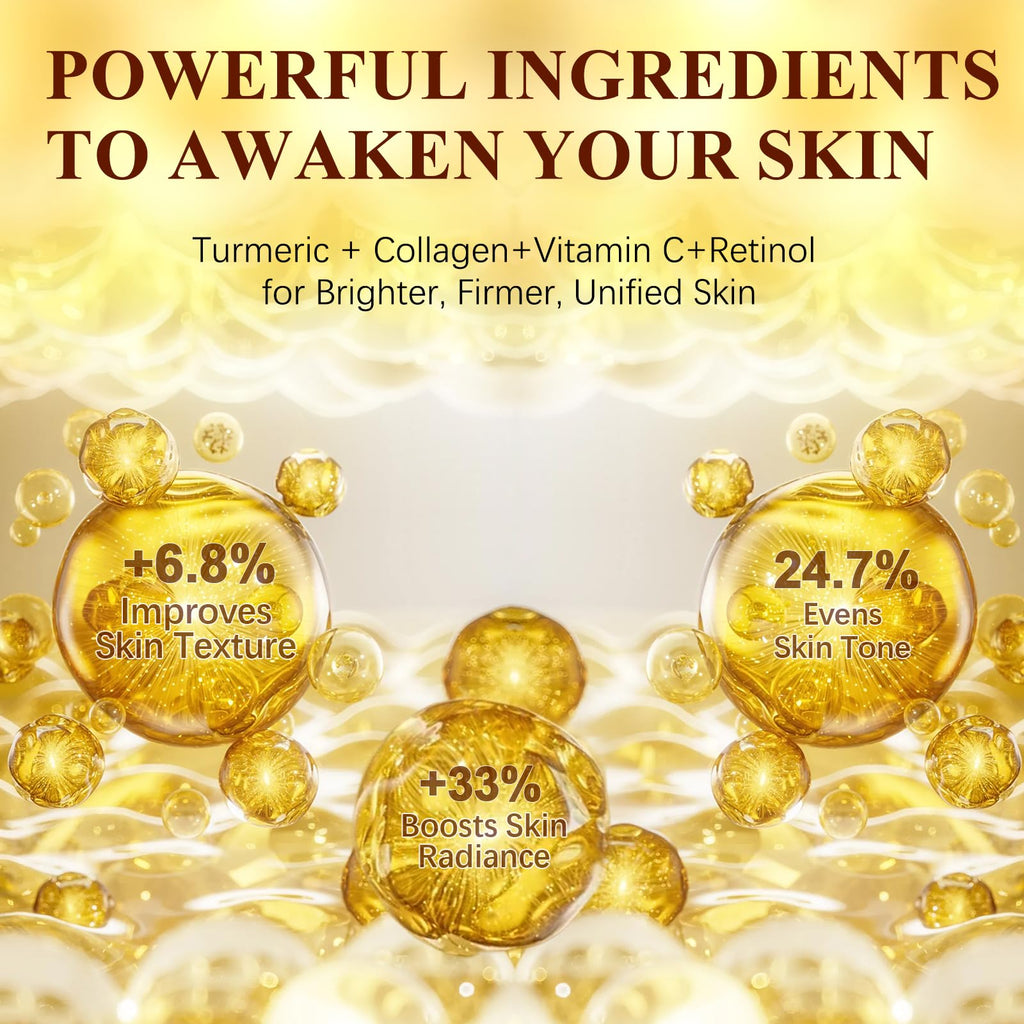 chenyayun Turmeric Vitamin C Collagen Overnight Peel Off Mask with Retinol – Radiant, Dewy Skin