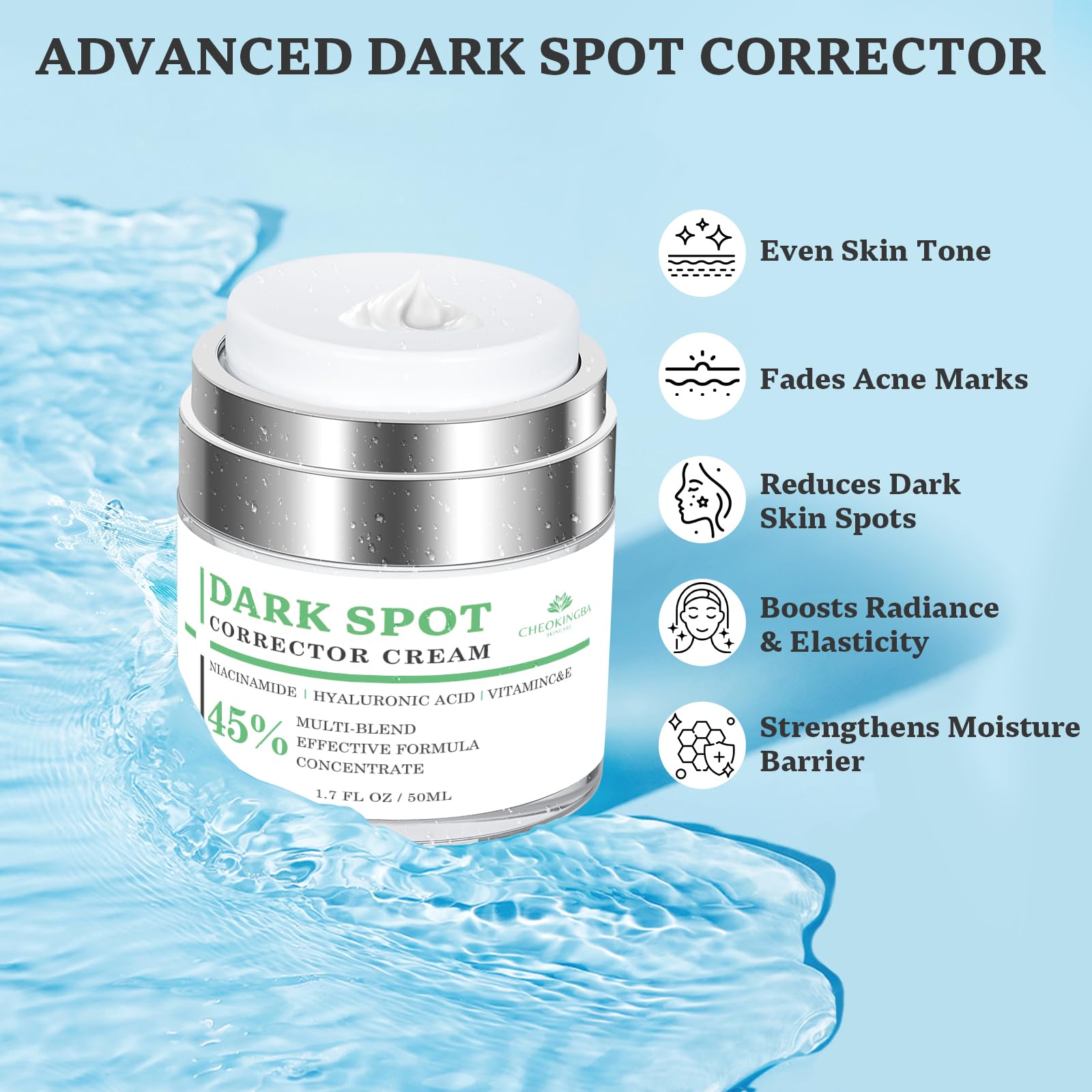 CHEOKINGBA Dark Spot Remover Cream for Face & Body – Niacinamide, Vitamin C, Hyaluronic Acid