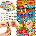 Cherisnowy 72PCS Hero Party Set – 48 Tattoos & 24 Slap Bracelets