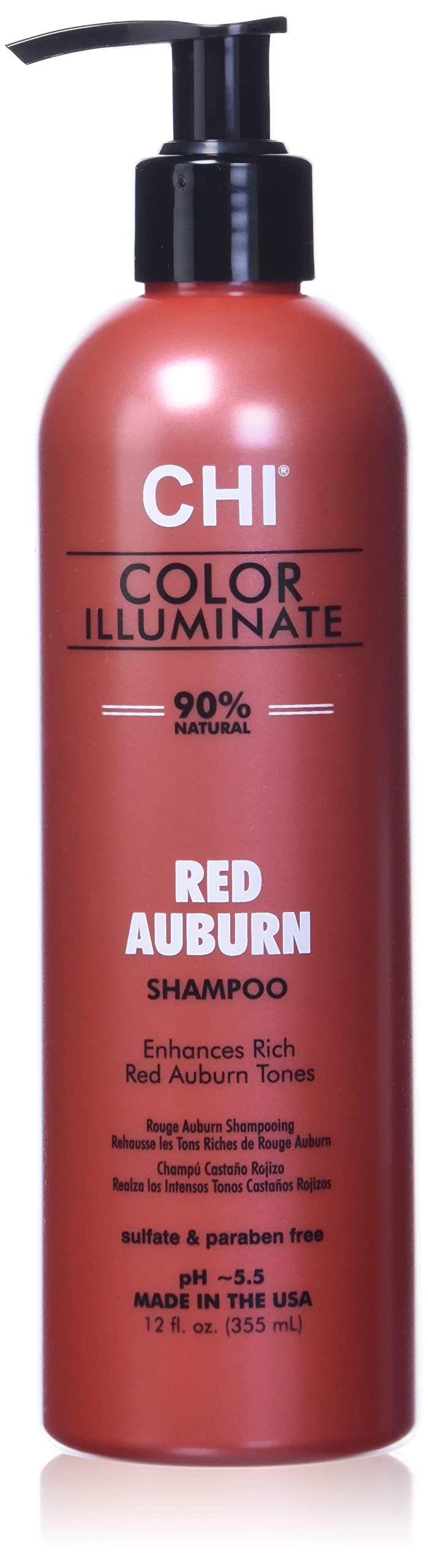 CHI Color Illuminate Shampoo – Balanced Color Replenishment Between Salon Visits | Sulfate-Free, Cruelty-Free | Red Auburn 12 oz