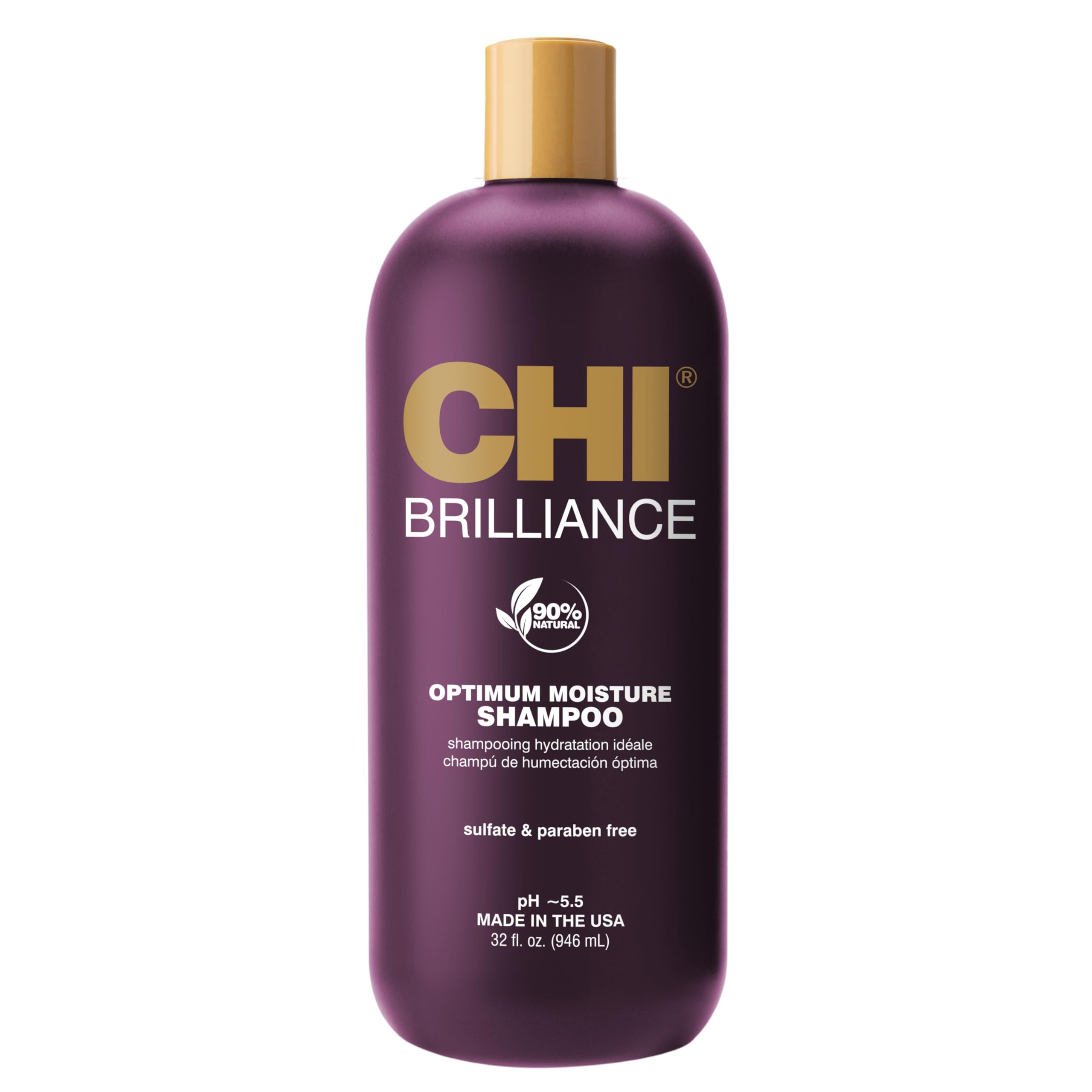 CHI Deep Brilliance Optimum Moisture Shampoo — Olive & Monoi Hydration, Sulfate-Free