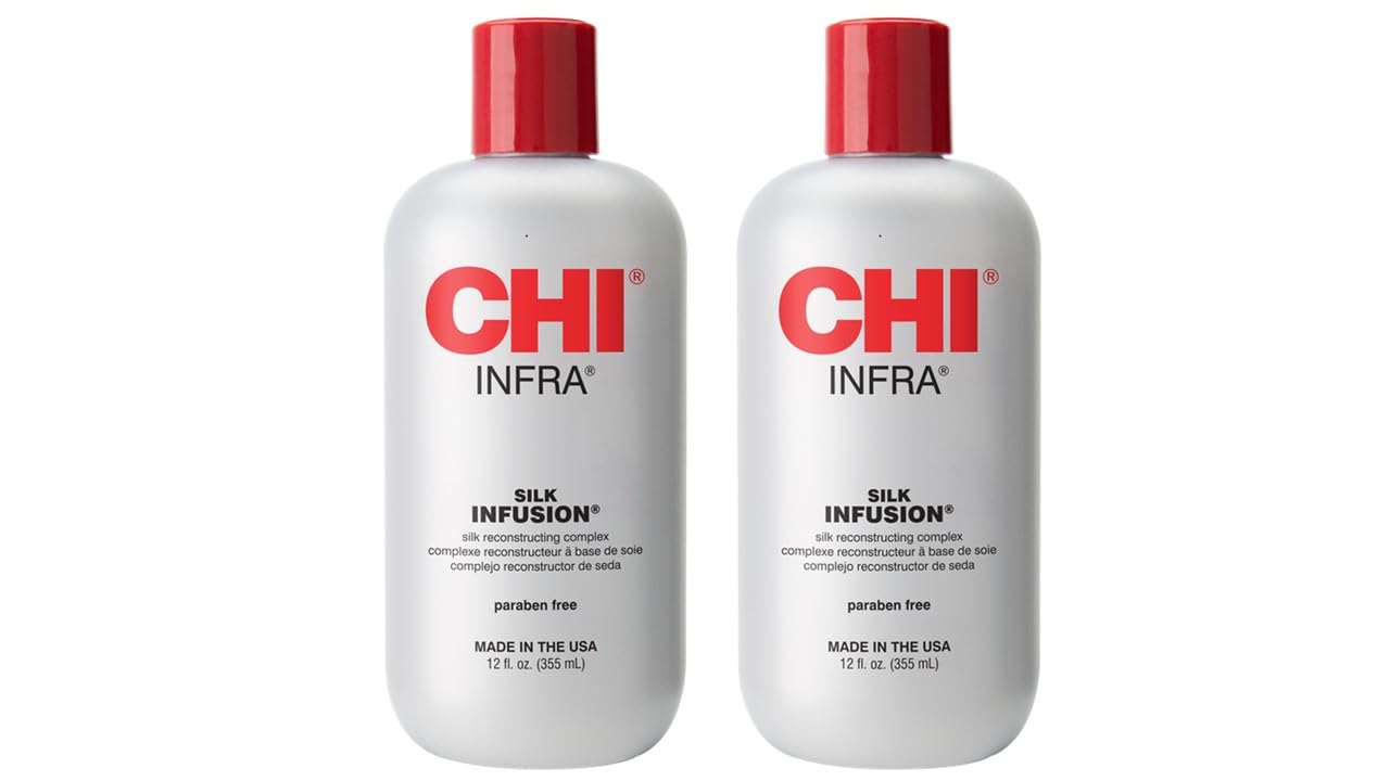 CHI Infra Silk Infusion Leave-In Treatment | Strengthen & Protect Hair - Alcohol-Free, 12 oz, Pack of 2