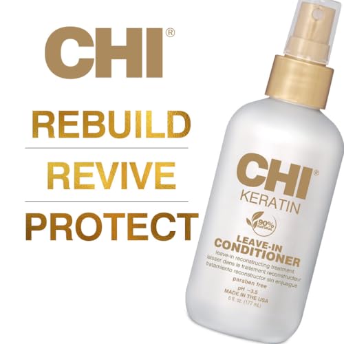 CHI Keratin Leave-in Conditioner – White, 12 oz, Pack of 2 | Reconstructing Hair Care