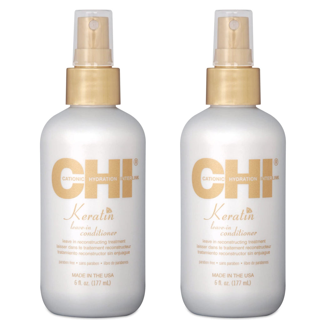 CHI Keratin Leave-in Conditioner – White, 12 oz, Pack of 2 | Reconstructing Hair Care
