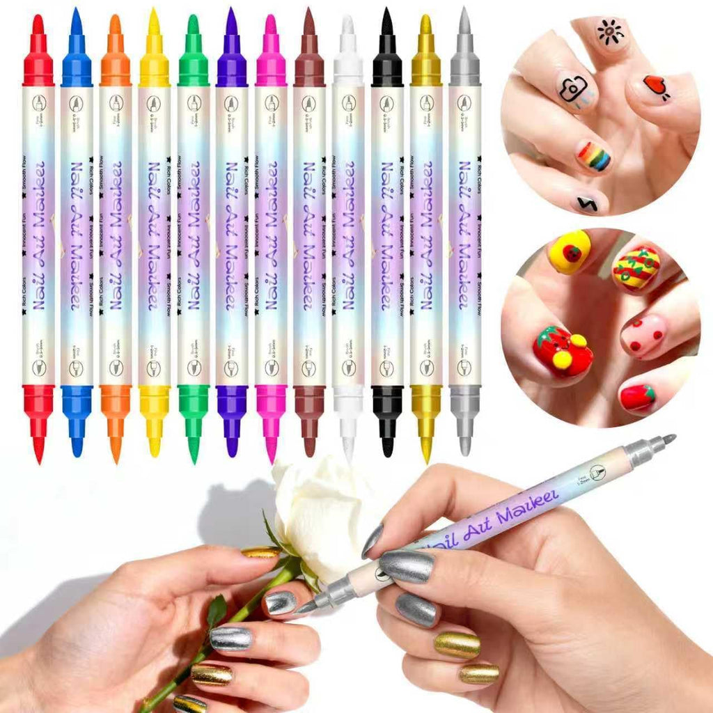 CHIAFEYI Nail Art Pens – 24 Colors, Fine Tip, Waterproof, Quick-Dry
