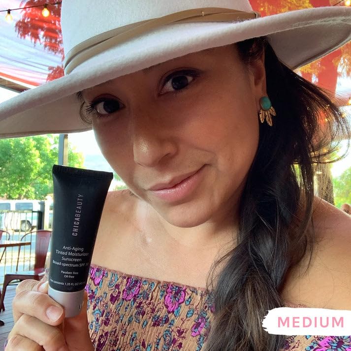 CHICA BEAUTY 3 in 1 Tinted Moisturizer SPF 30 – Medium Shade, Oil-Free & Vegan