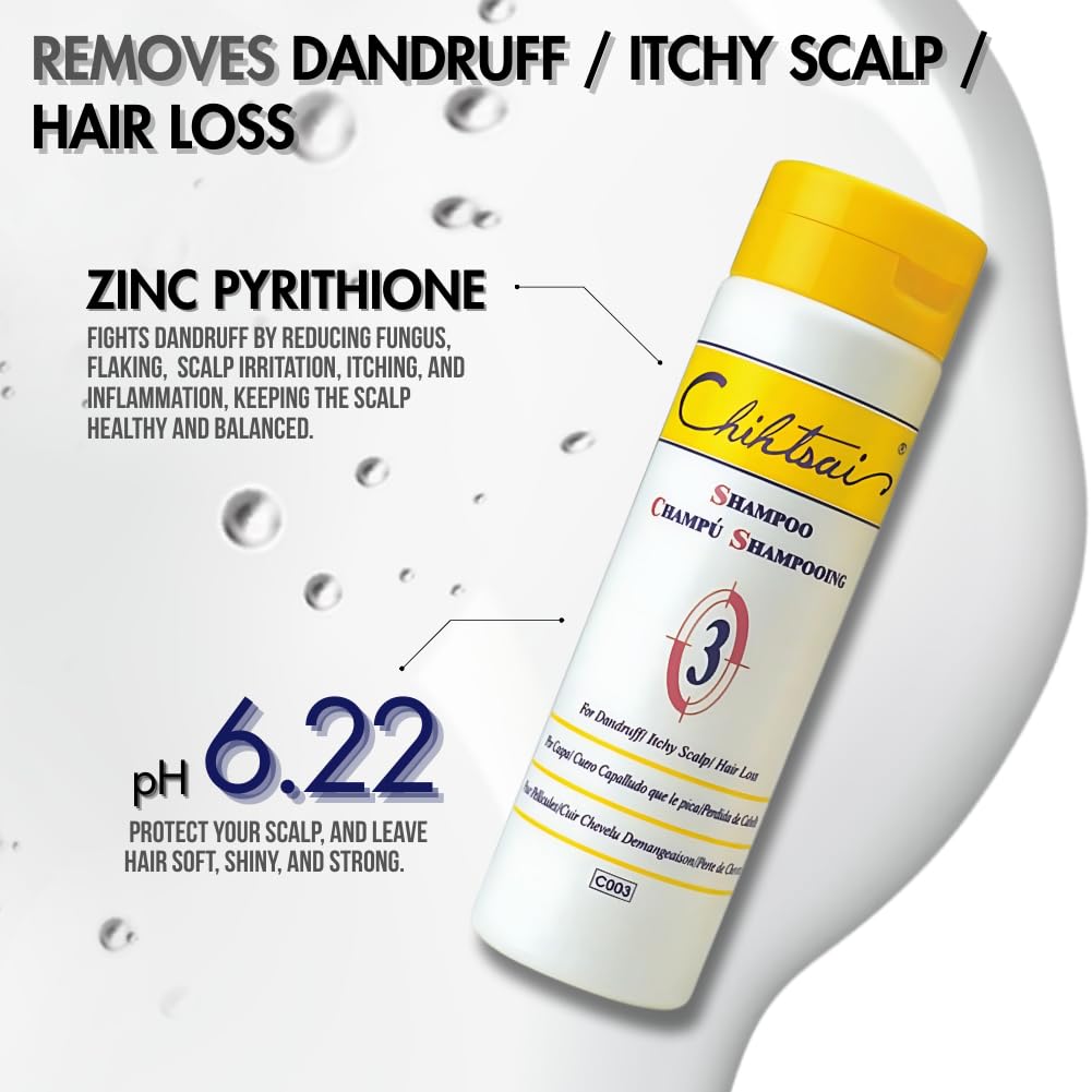 Chihtsai No.3 Shampoo for Hair Loss – Dandruff Elimination & Itchy Scalp Relief (8.3oz)