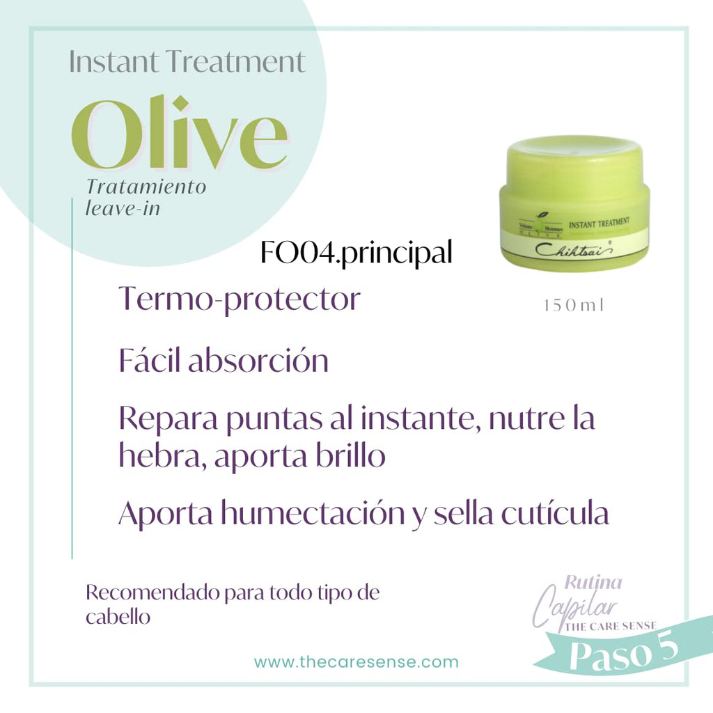 Chihtsai Olive Instant Treatment – Leave-In Hair Repair and Shine (2.7 oz / 80 ml)