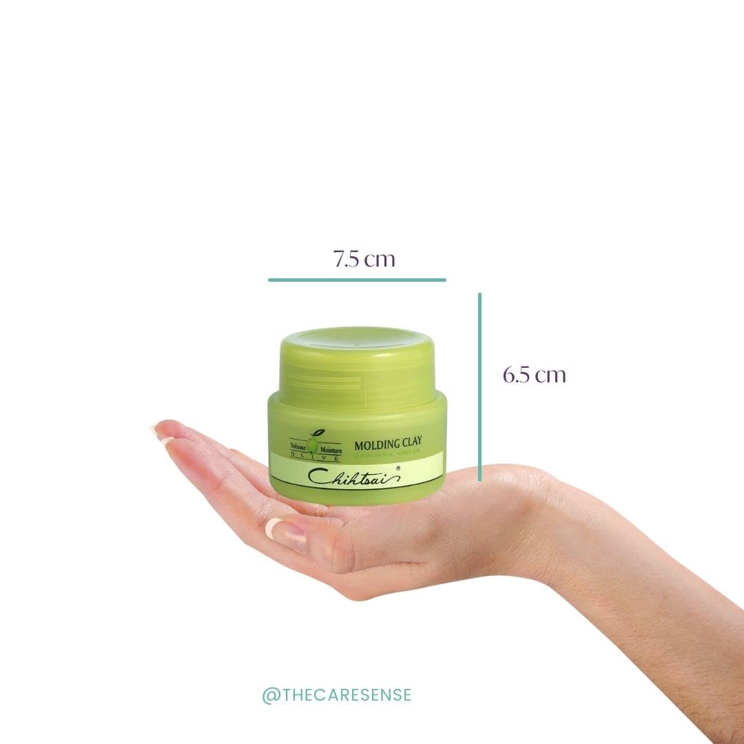 Chihtsai Olive Molding Clay – 2.7oz/80ml | Non-Greasy, Weightless Hold for Airy Styles