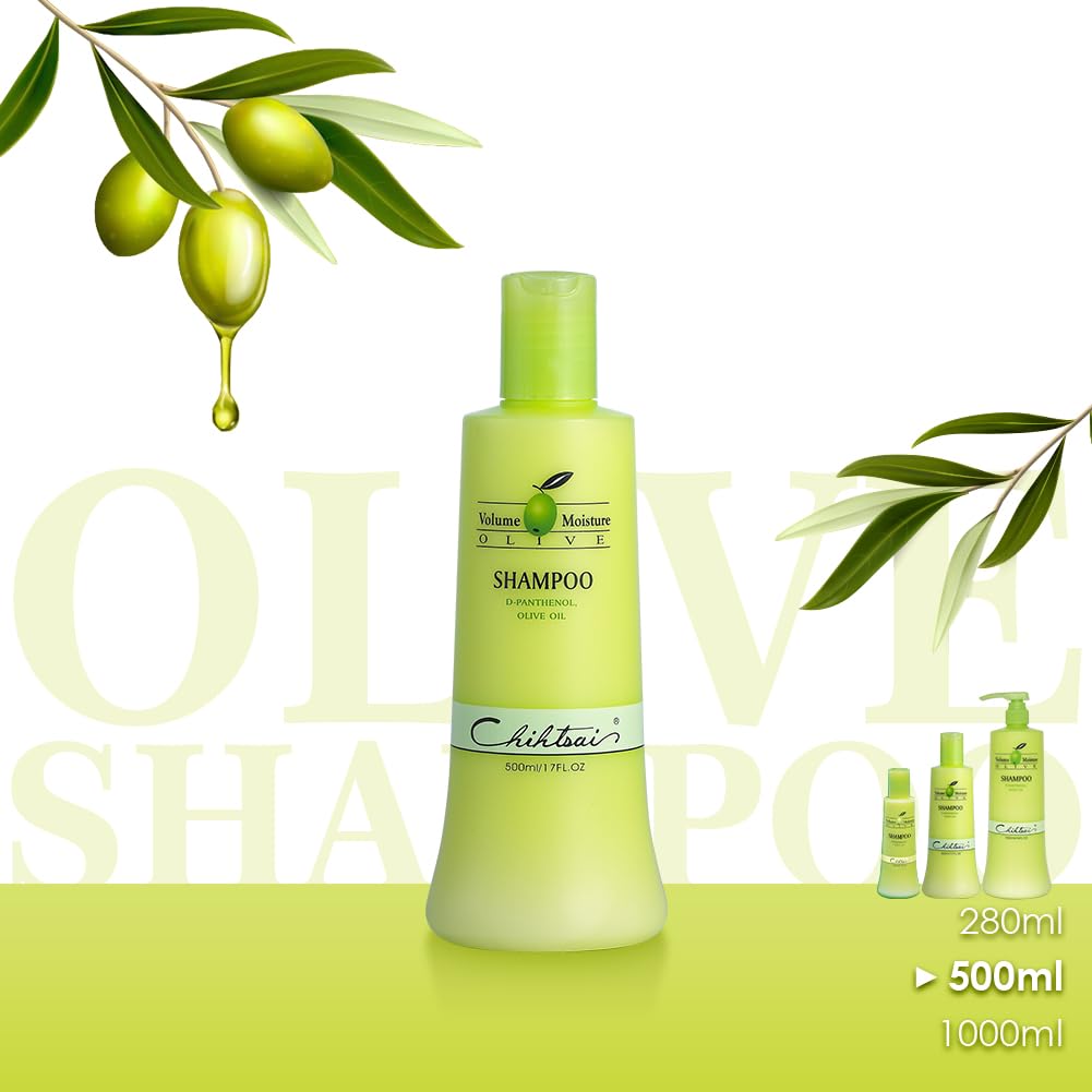 Chihtsai Volume Moisture Olive Shampoo – Cleanse, Nourish & Smooth Hair (17oz / 500ml)