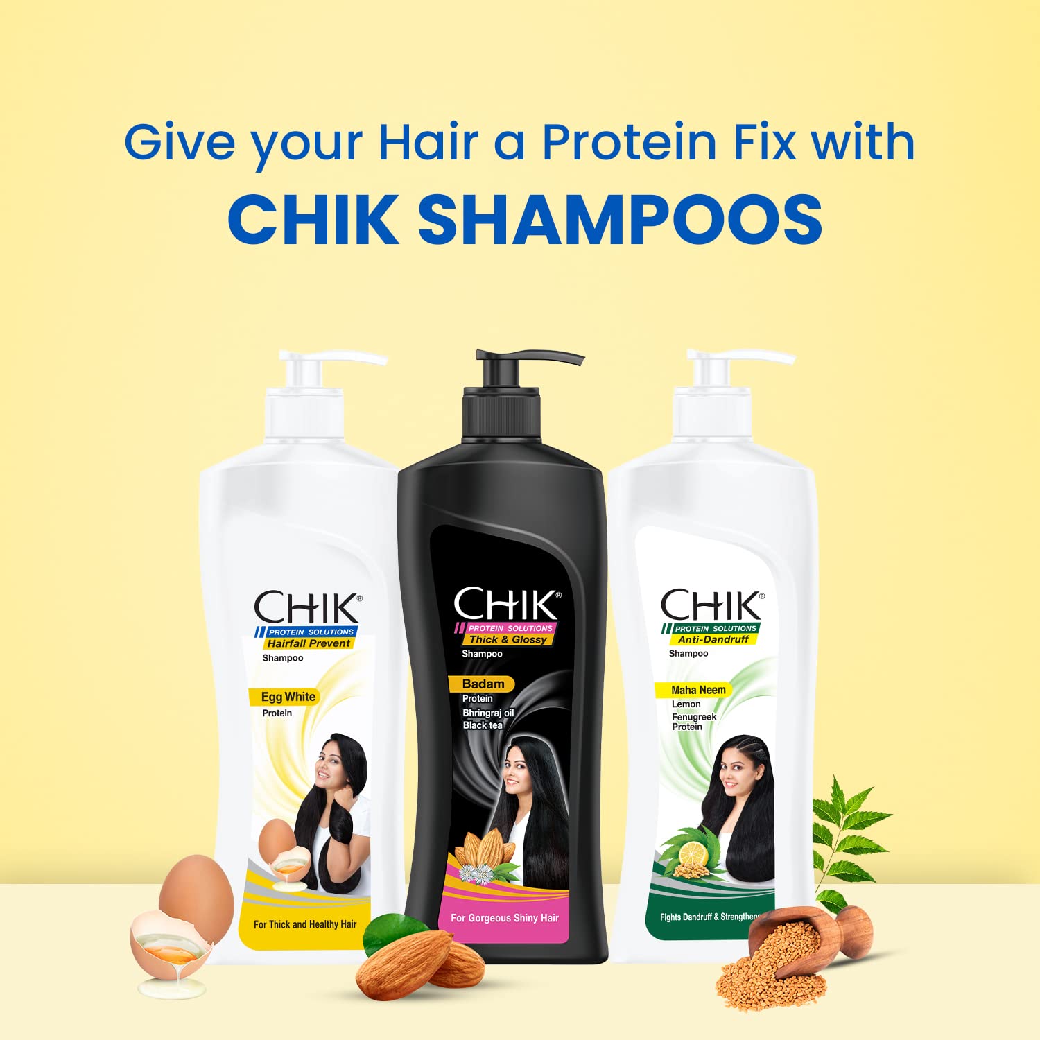 Chik Hairfall Prevent Egg Shampoo 340ml – Nourishing Egg White Protein
