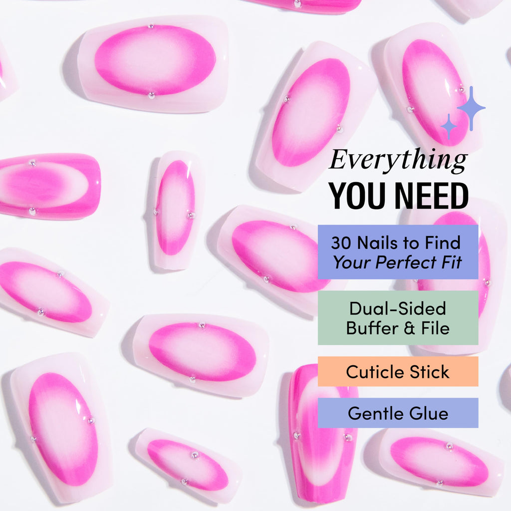 Chillhouse Chill Tips Press-On Nails Kit — Into the Void (Square) | 30 Shapes & Reusable