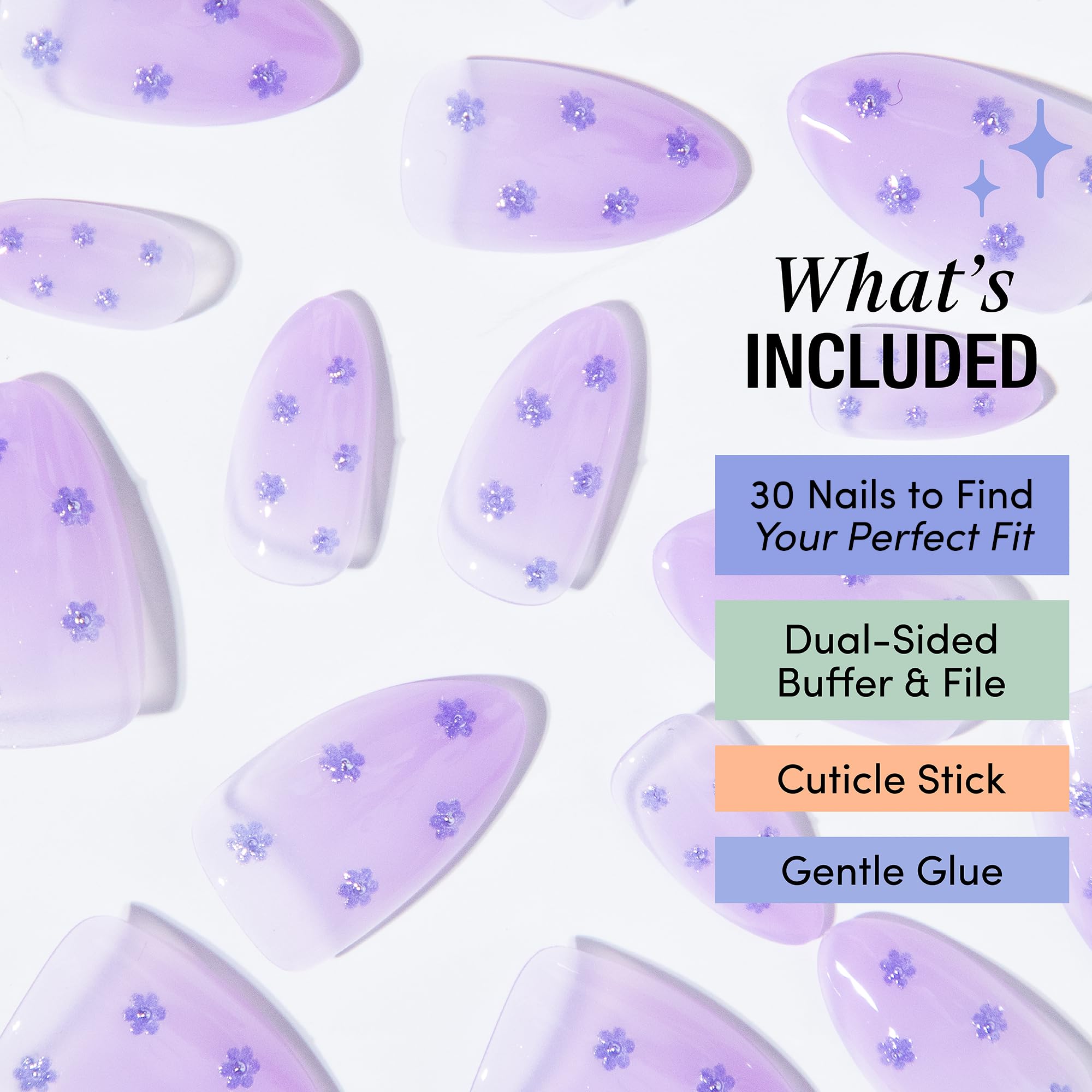 Chill Tips Press-On Nails Kit – Fifi La Fleur Almond Tips | 30 Shapes & Reusable