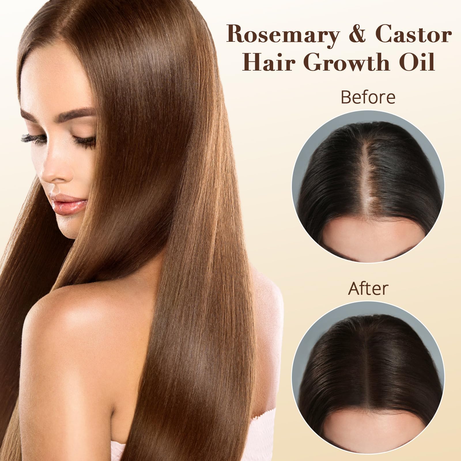 ChLNDalin Rosemary & Castor Hair Growth Oil + Scalp Massager Set