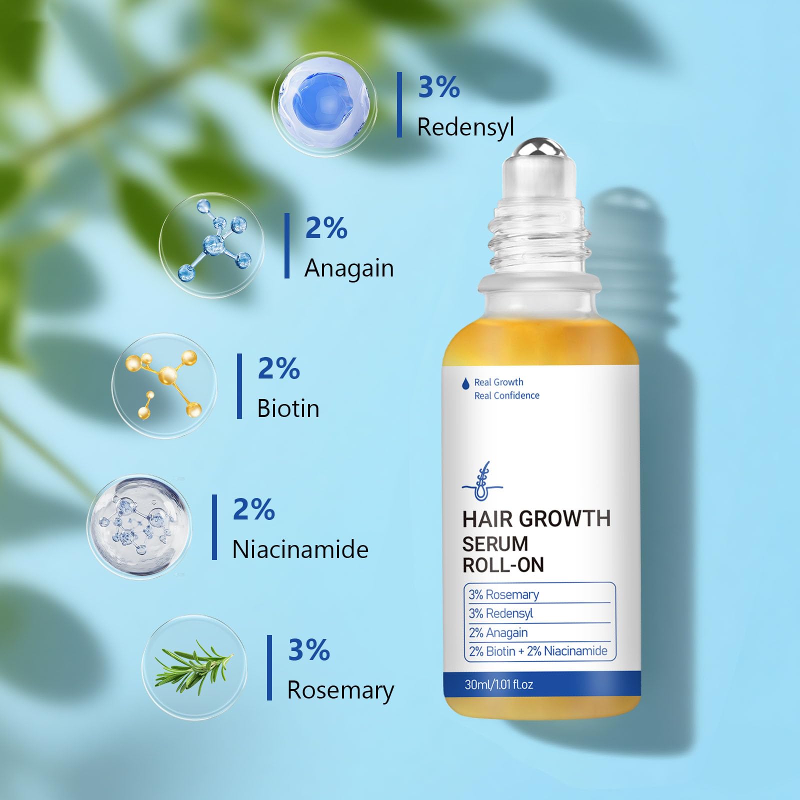 ChLNDalin Hair Growth Roll-On Serum – Rosemary, Redensyl, AnaGain, Biotin & Niacinamide