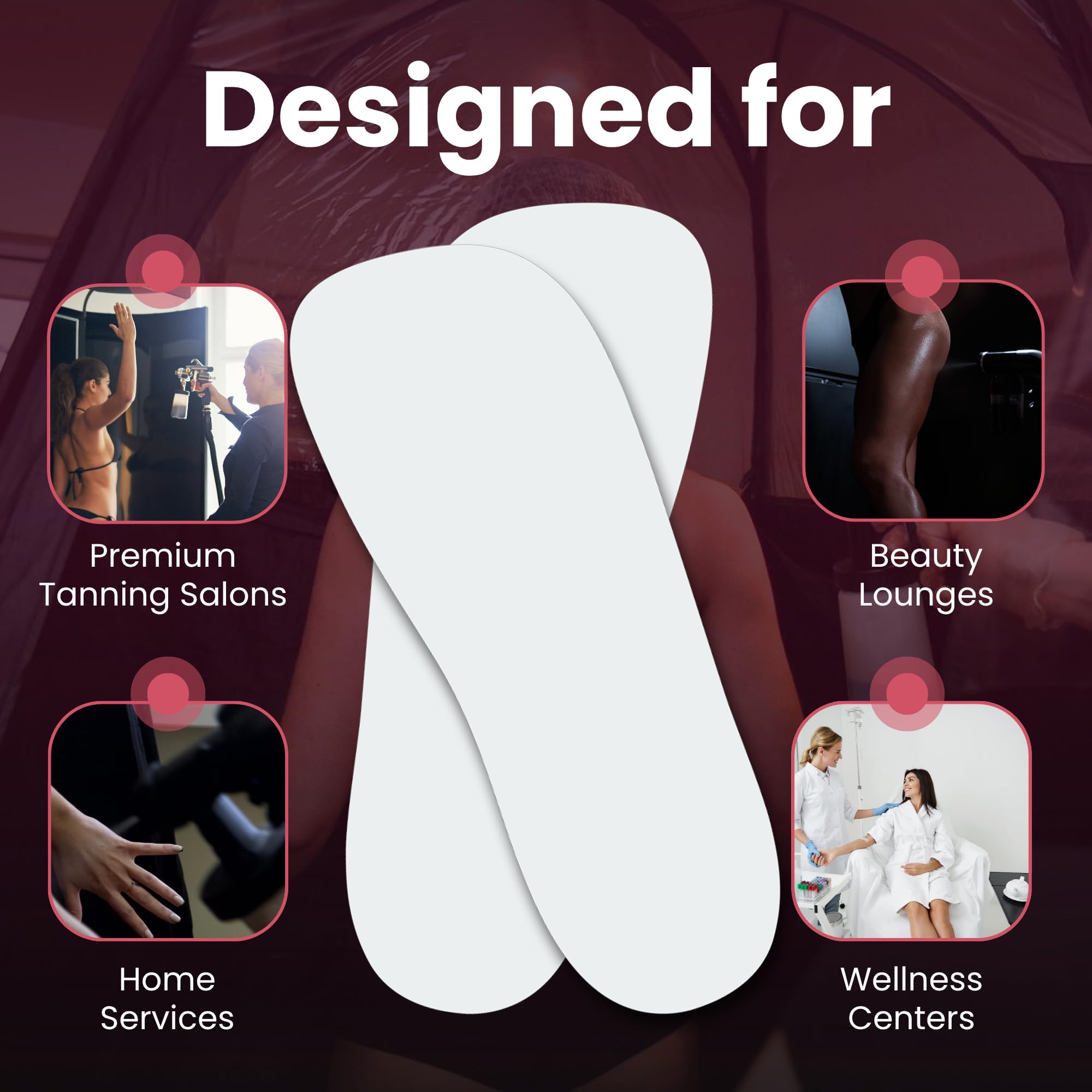 CHNELSS Professional 30 Pairs Spray Tan Feet Pads – Disposable Foam Foot Protectors for Hygienic Tanning