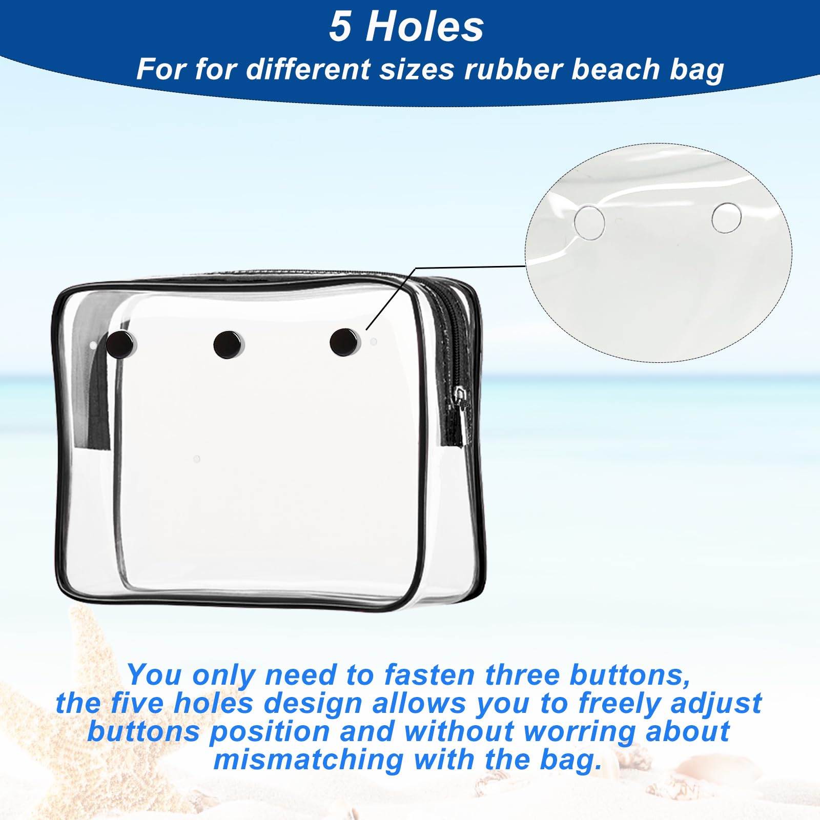 Choshion Clear Insert Bag Accessories for Beach Tote Bags — Clear Travel Pouches & Makeup Organizer Divider