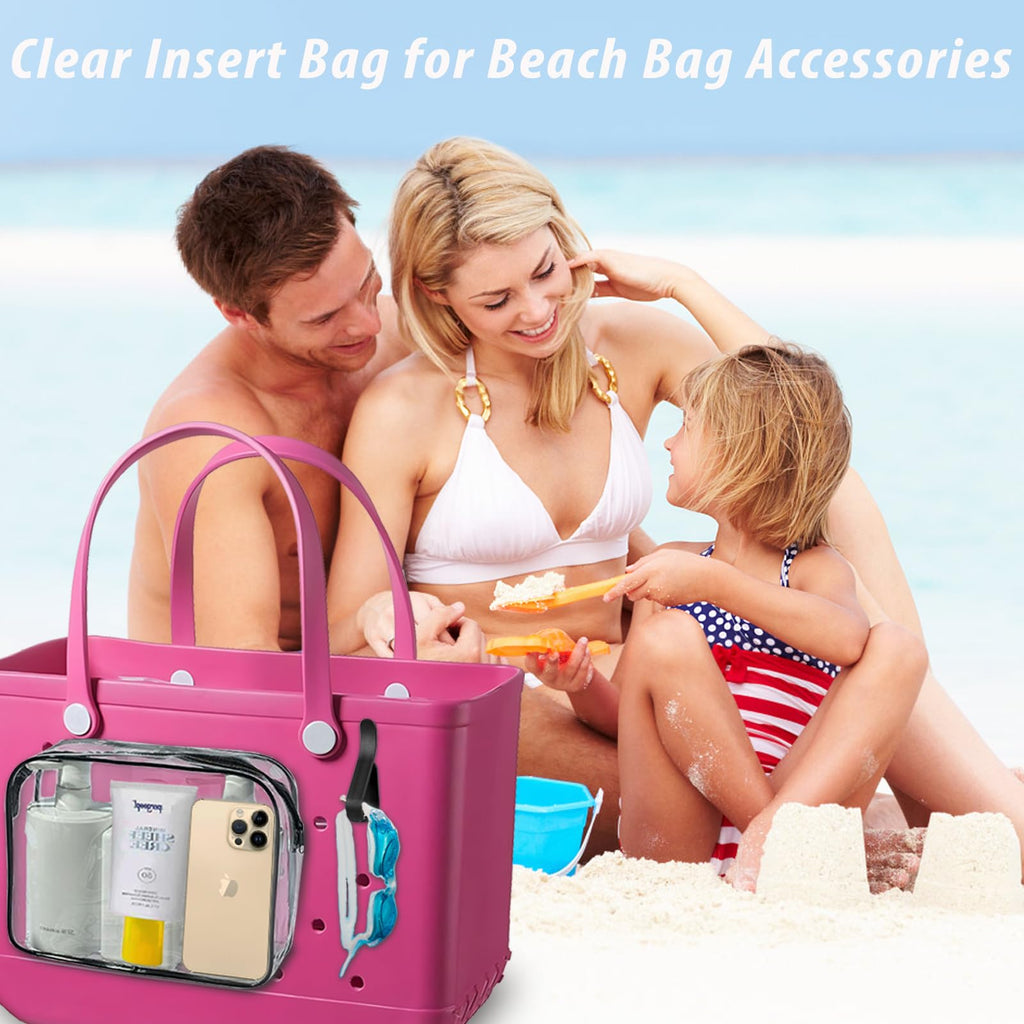 Choshion Clear Insert Bag Accessories for Beach Tote Bags — Clear Travel Pouches & Makeup Organizer Divider