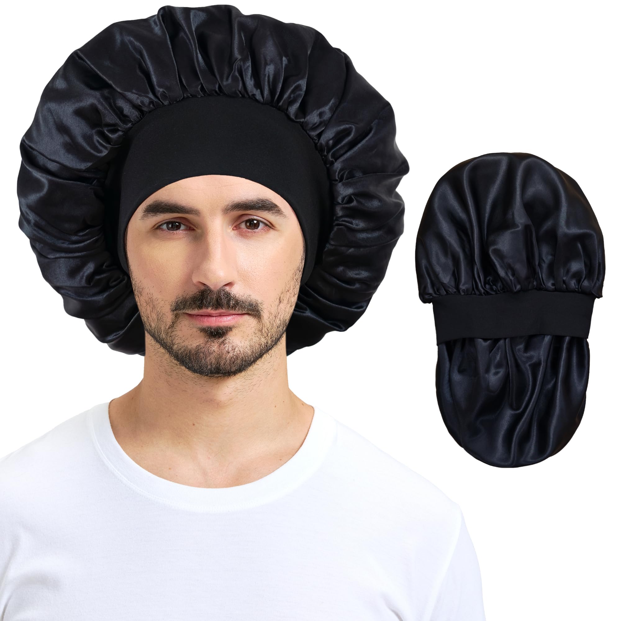 Choshion Silk Bonnet for Men & Women — Reversible Satin Sleep Cap, Large Fit