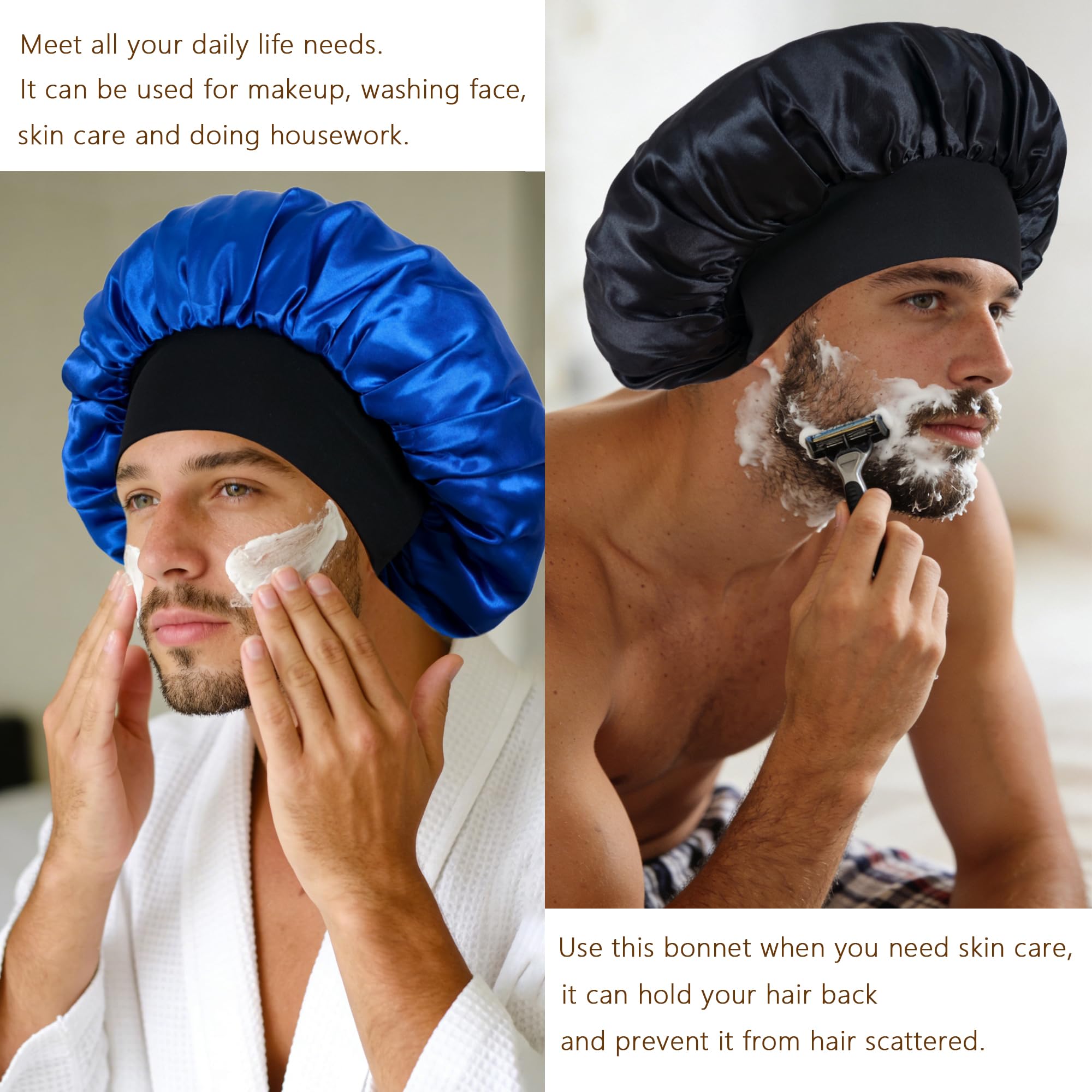 Choshion Silk Bonnet for Men & Women — Reversible Satin Sleep Cap, Large Fit