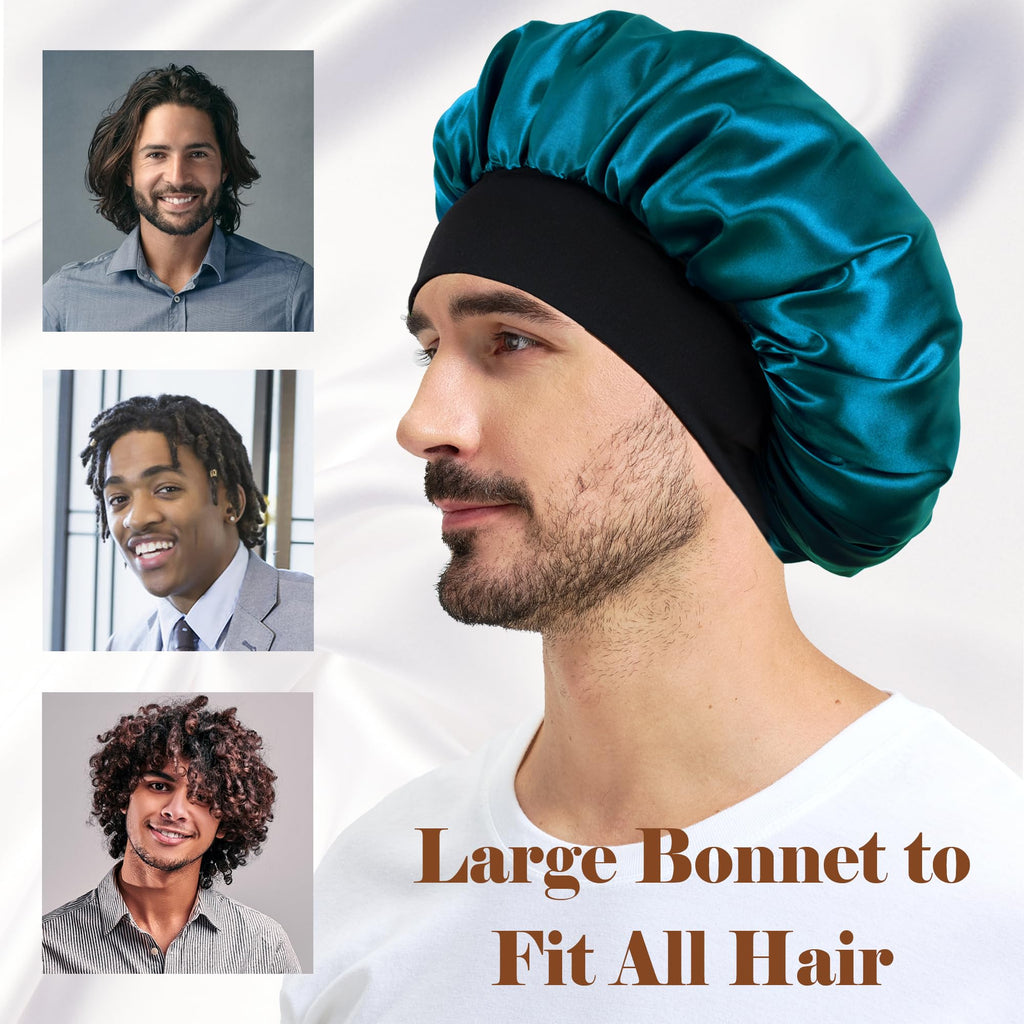 Choshion Silk Bonnet for Men & Women — Reversible Satin Sleep Cap, Large Fit