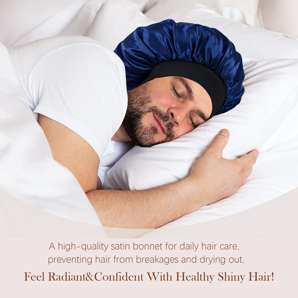 Choshion Silk Bonnet for Men & Women — Reversible Satin Sleep Cap, Large Fit