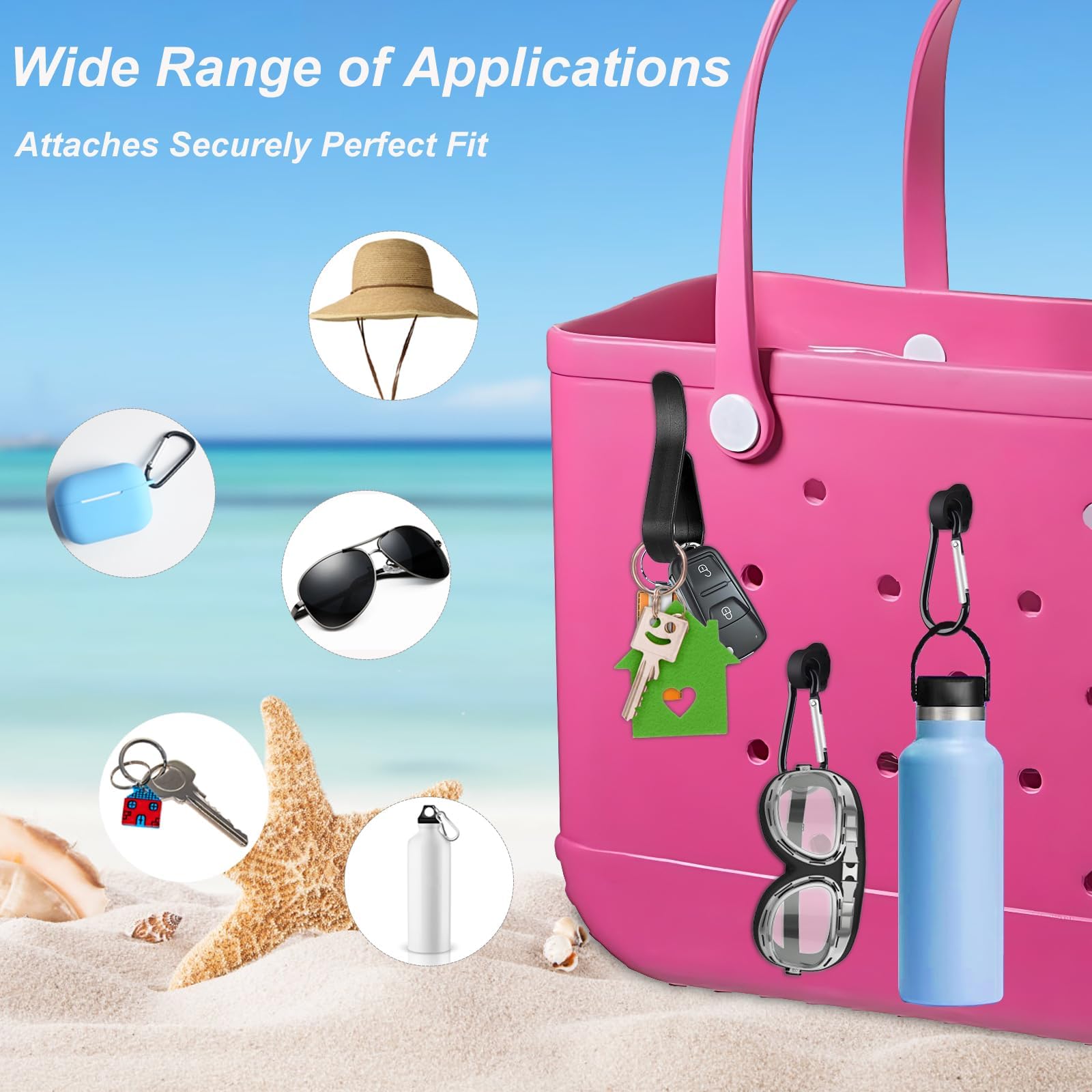 Choshion Clear Insert Bag Accessories for Beach Tote Bag – 4-Piece Transparent Organizer Set