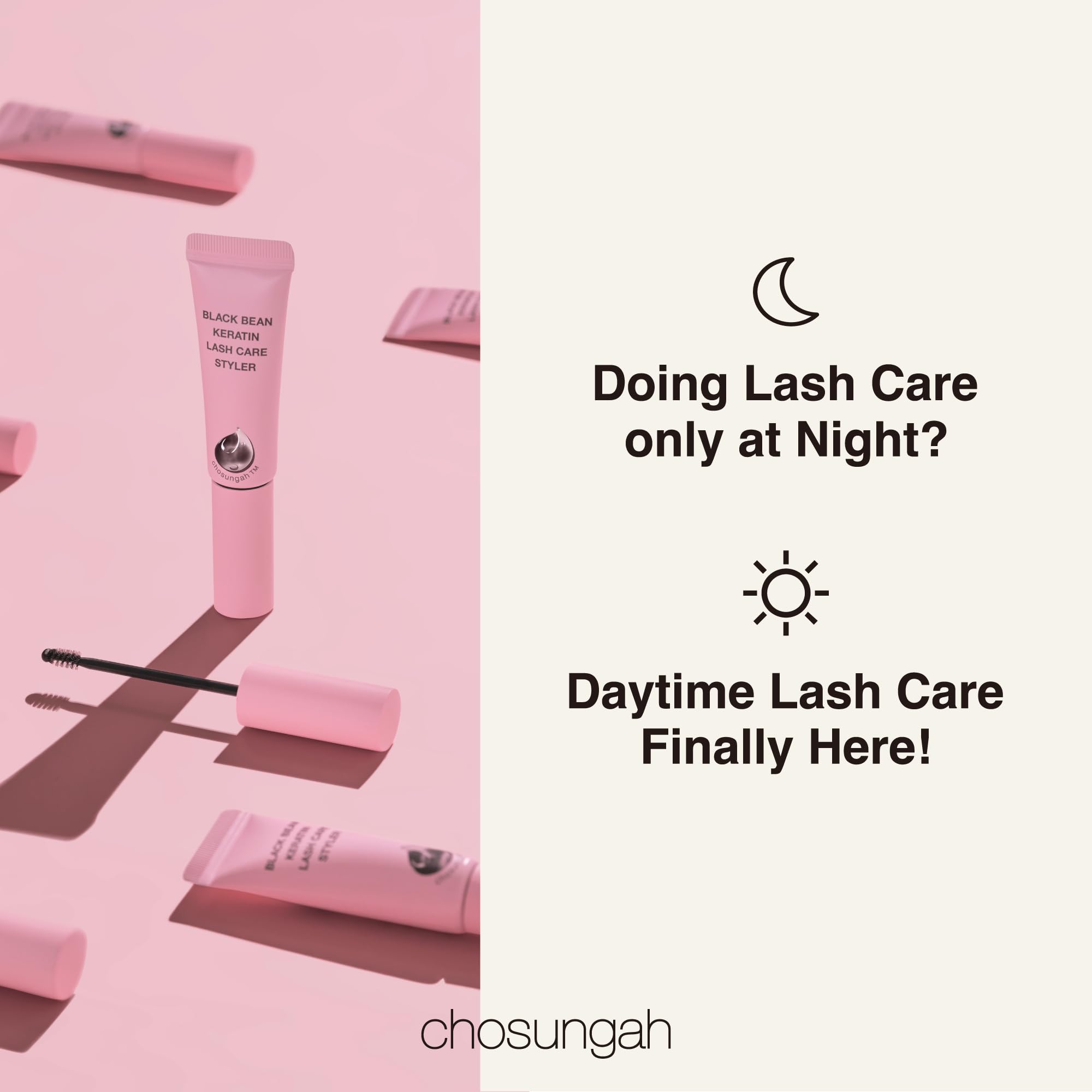 CHOSUNGAH BEAUTY Black Bean Keratin Lash Care Styler – Daytime Lash Serum, Jelly Texture, 0.3 Fl Oz (9 ml)