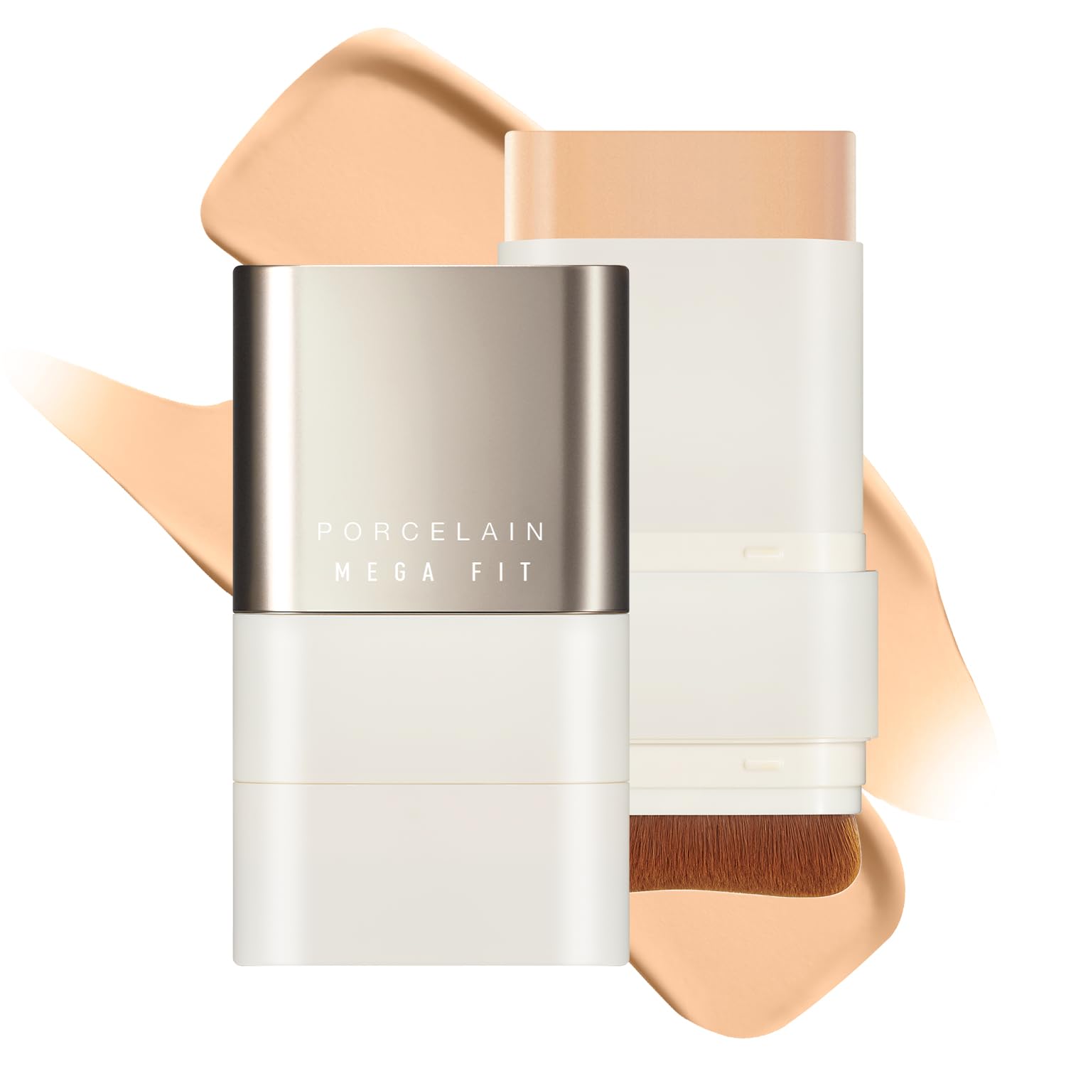 CHOSUNGAH BEAUTY Mega Fit Stick Foundation — Built-in Brush, Full Coverage, Hydrating (0.56 oz) shade 02W Honey Beige