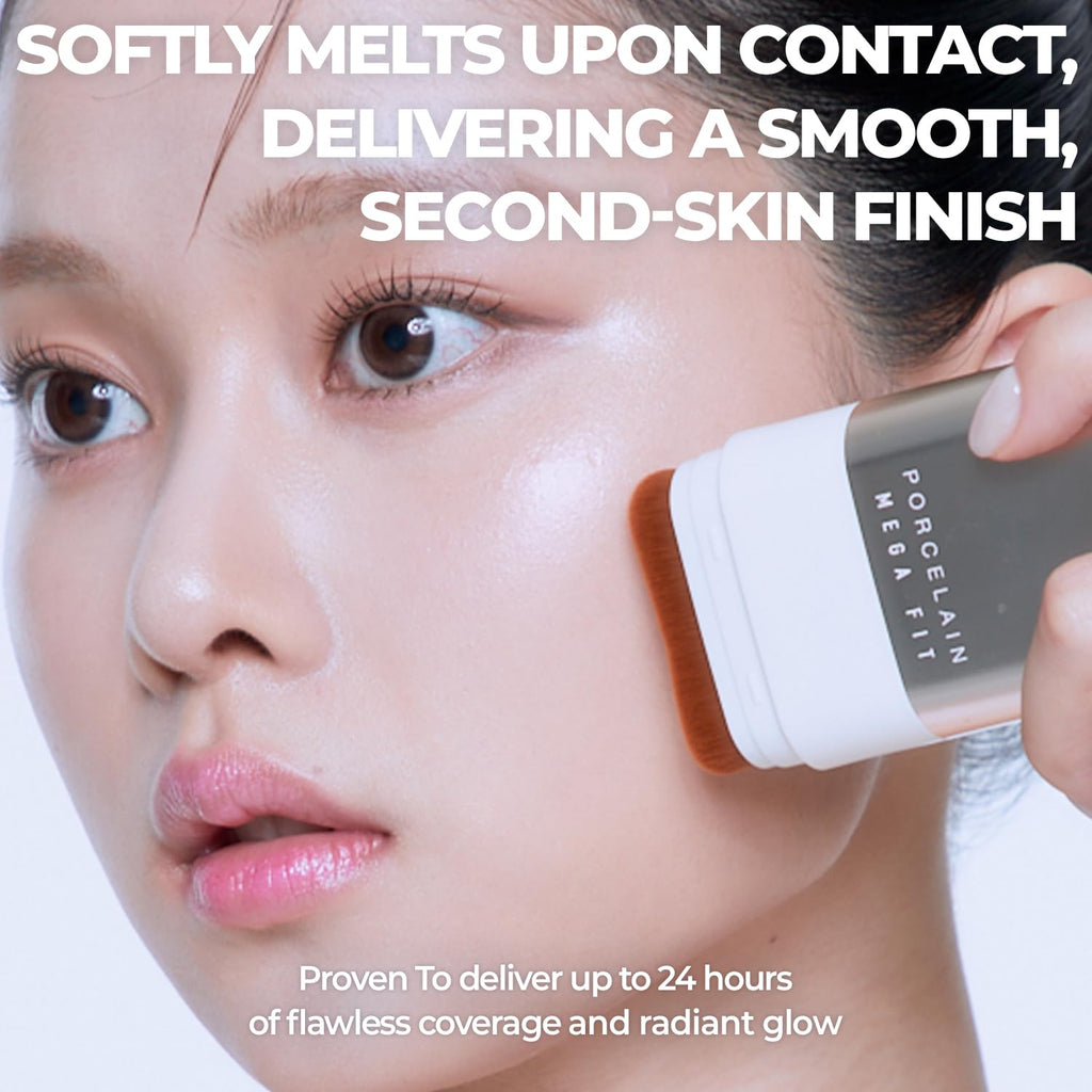 CHOSUNGAH BEAUTY Mega Fit Stick Foundation — Built-in Brush, Full Coverage, Hydrating (0.56 oz) shade 02W Honey Beige