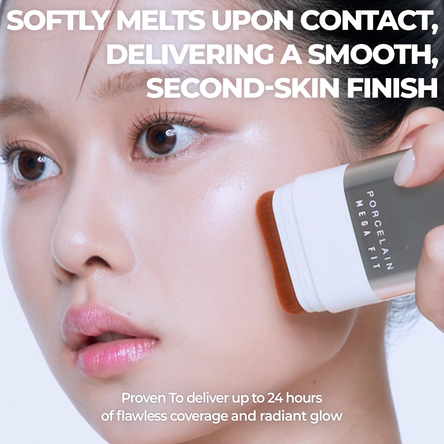 CHOSUNGAH BEAUTY Mega Fit Stick Foundation — Built-in Brush, Full Coverage, Hydrating (0.56 oz) shade 02W Honey Beige