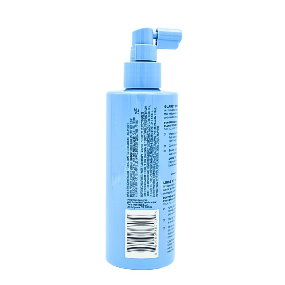 Chris McMillan Glassy Smooth Blowdry Spray for Frizz | Heat Protection, Shine, Lightweight
