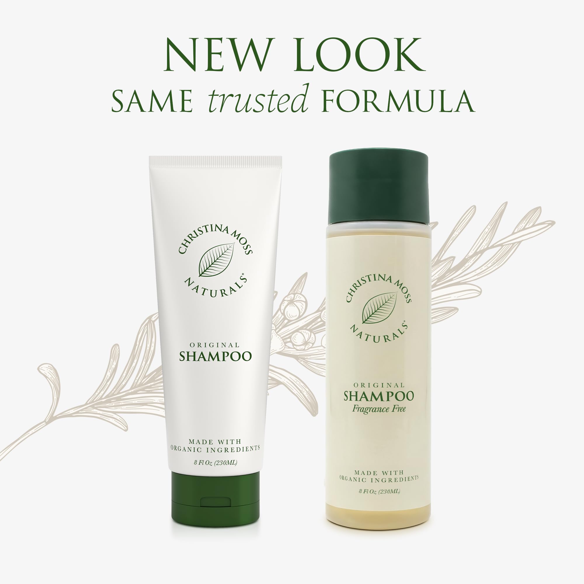 Christina Moss Naturals Shampoo – Organic, Sulfate-Free, Paraben-Free, Cruelty-Free, Unscented