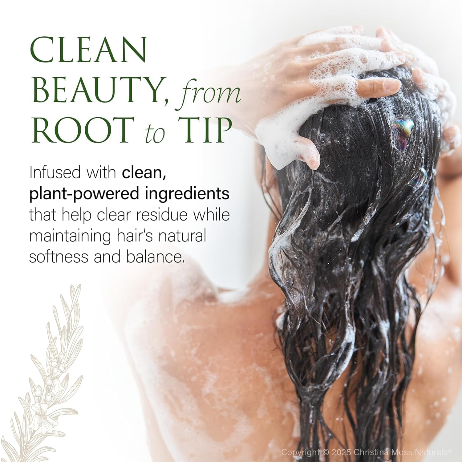 Christina Moss Naturals Shampoo – Organic, Sulfate-Free, Paraben-Free, Cruelty-Free, Unscented