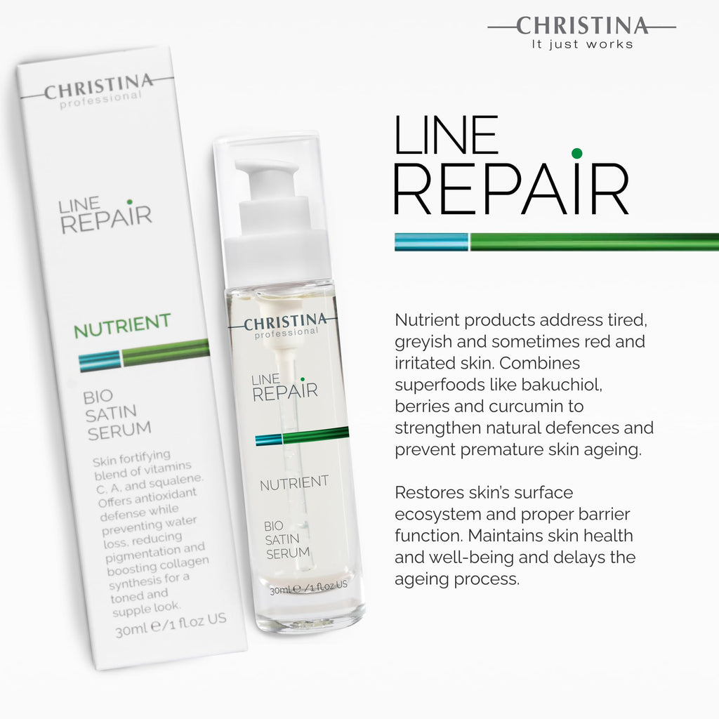 Christina Nutrient Bio Satin Serum - 30 ml, Squalane, Vitamin A & C for Radiant Glow