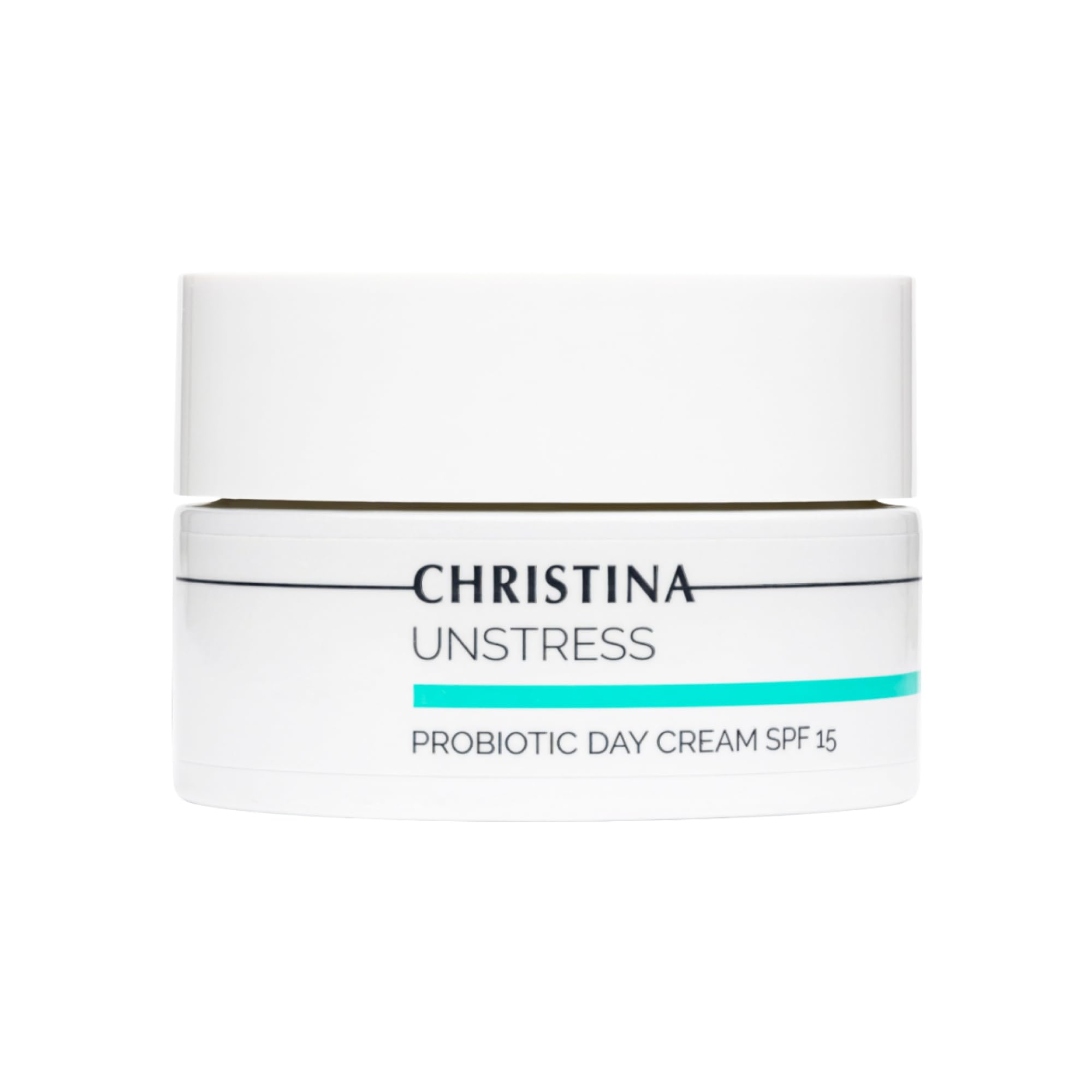 Christina Unstress Probiotic Face Cream | Hydrating SPF 15 Moisturizer with Peptides & Antioxidants