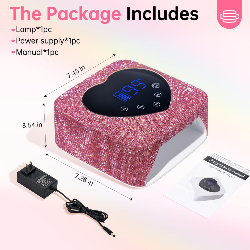 CHRISTINE SHELLY UV LED Nail Lamp 72W – Rechargeable Wireless Nail Dryer with 5 Timers