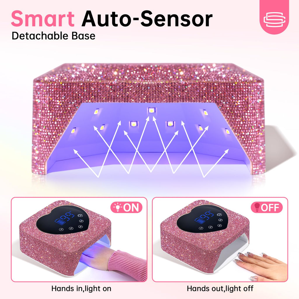 CHRISTINE SHELLY UV LED Nail Lamp 72W – Rechargeable Wireless Nail Dryer with 5 Timers