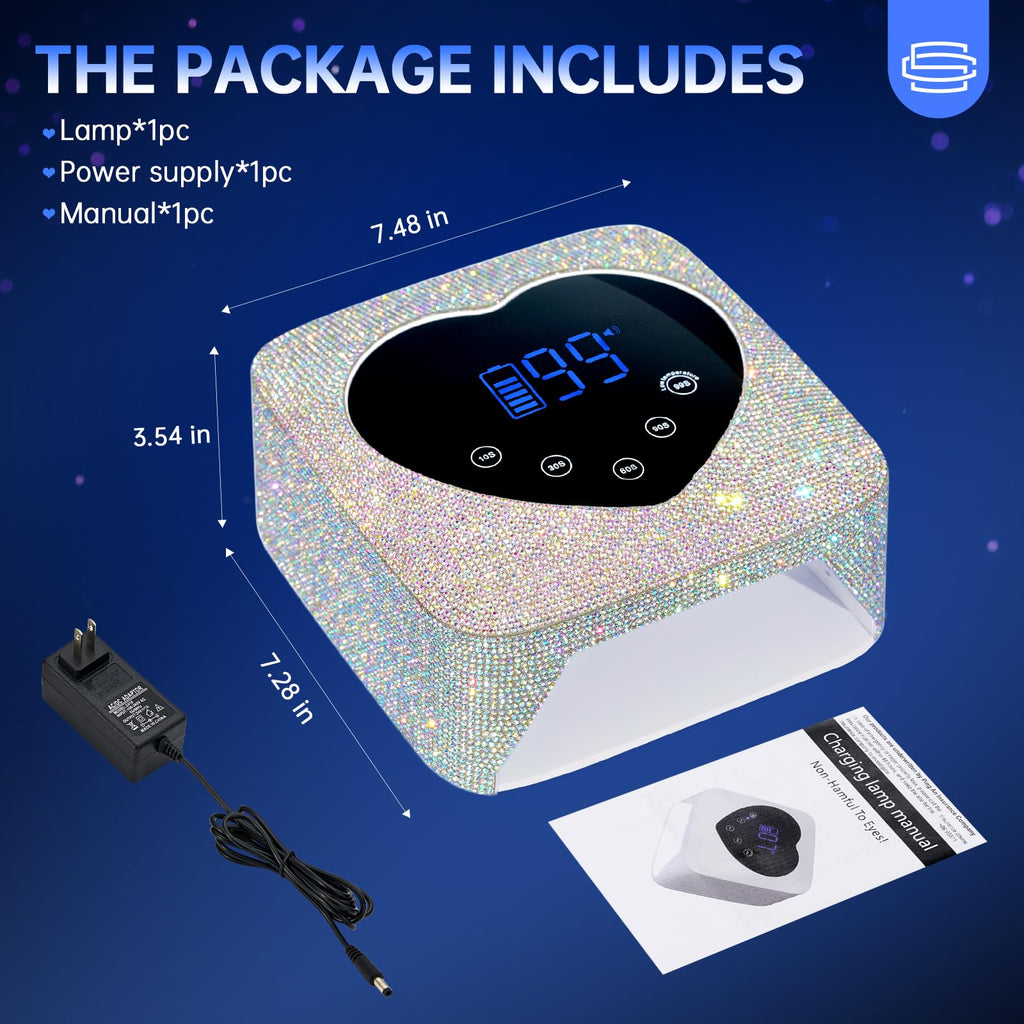 CHRISTINE SHELLY UV LED Nail Lamp 72W – Rechargeable Wireless Nail Dryer