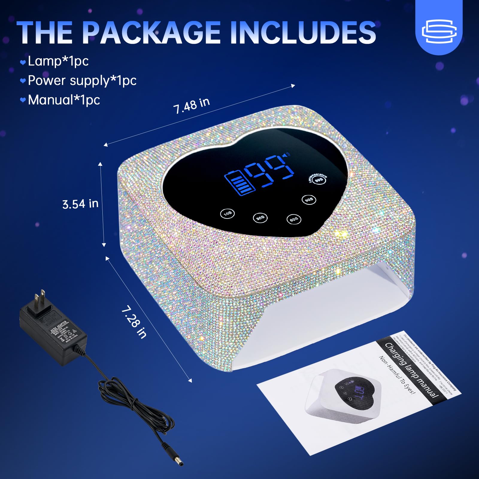 CHRISTINE SHELLY UV LED Nail Lamp 72W – Rechargeable Wireless Nail Dryer
