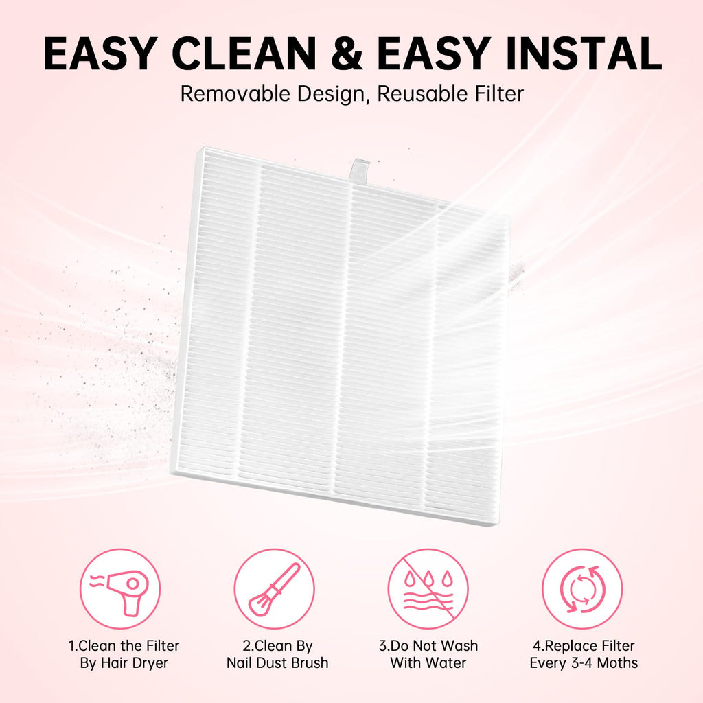 CHRISTINE SHELLY Nail Dust Collector – Cordless Vacuum for Acrylic Nails | Pink Diamond