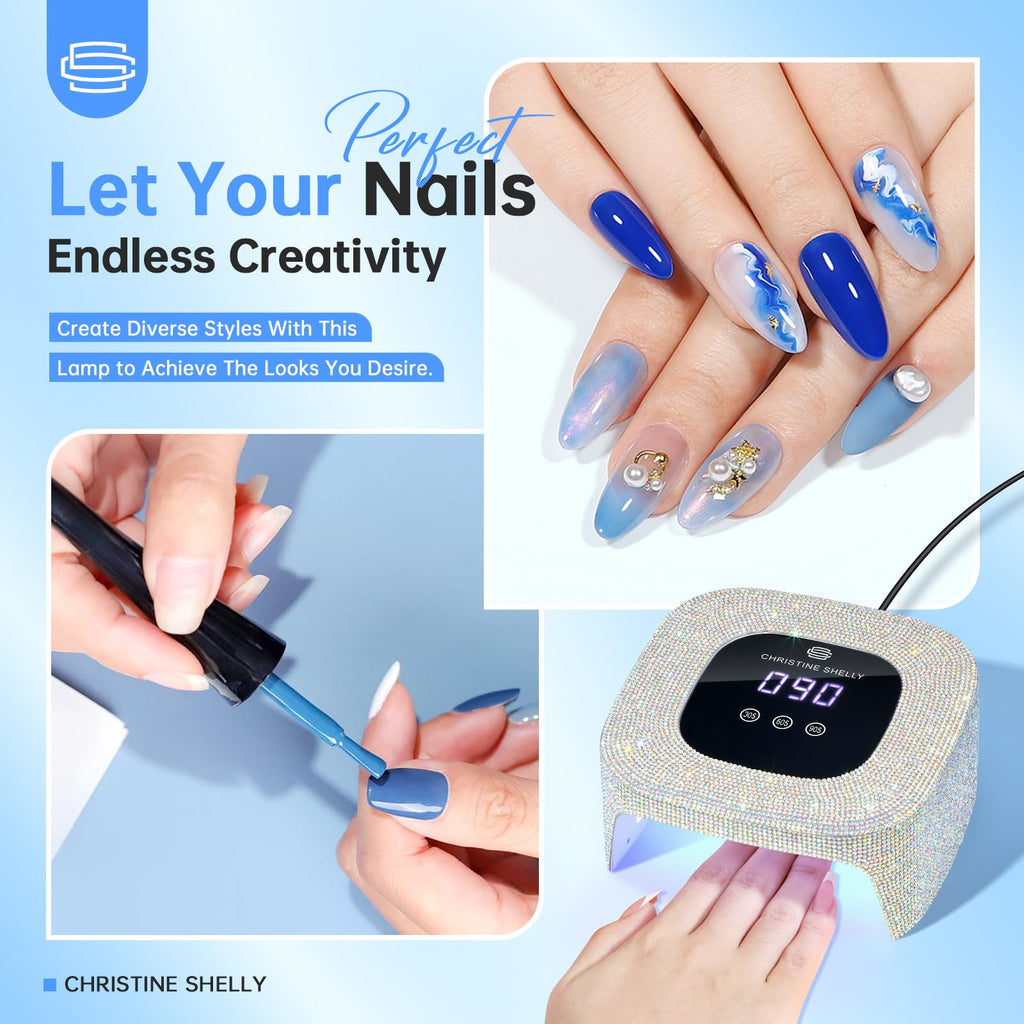 CHRISTINE SHELLY 48W UV Nail Lamp – 3 Timers, Auto Sensor, Fast Gel Curing