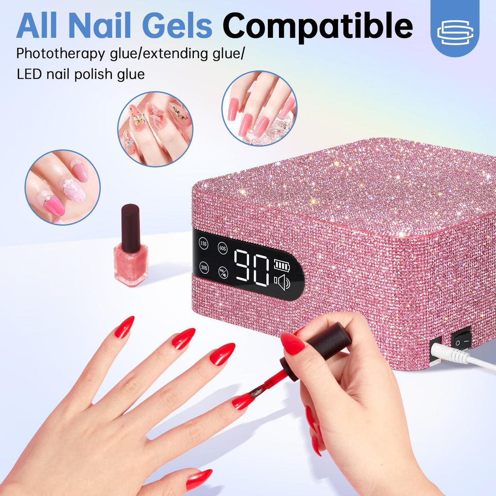 CHRISTINE SHELLY UV Nail Lamp 96W | Fast Gel Curing, 4 Timer Settings, Touch Control