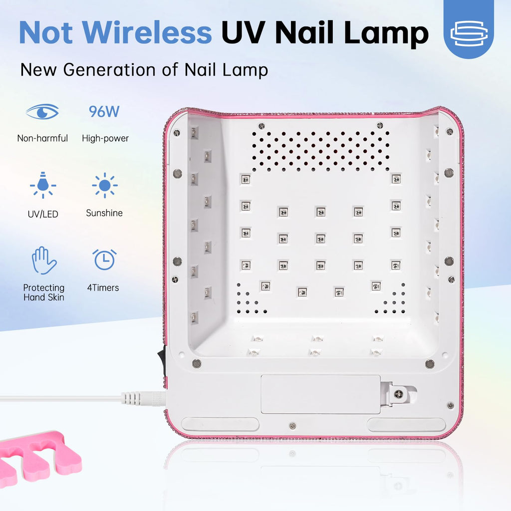 CHRISTINE SHELLY UV Nail Lamp 96W | Fast Gel Curing, 4 Timer Settings, Touch Control