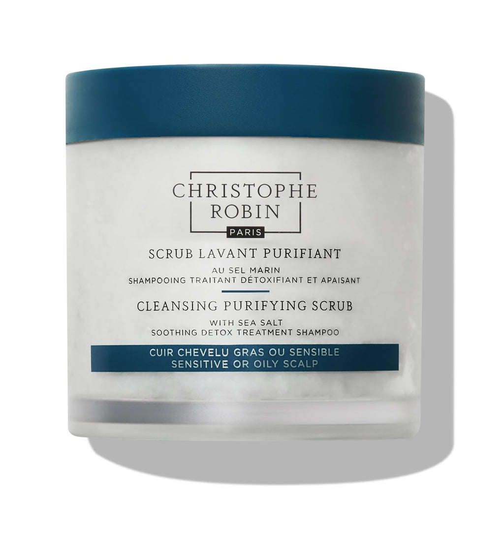 Christophe Robin Purifying Scalp Scrub with Sea Salt – Detox for Oily & Sensitive Scalps (250ml)
