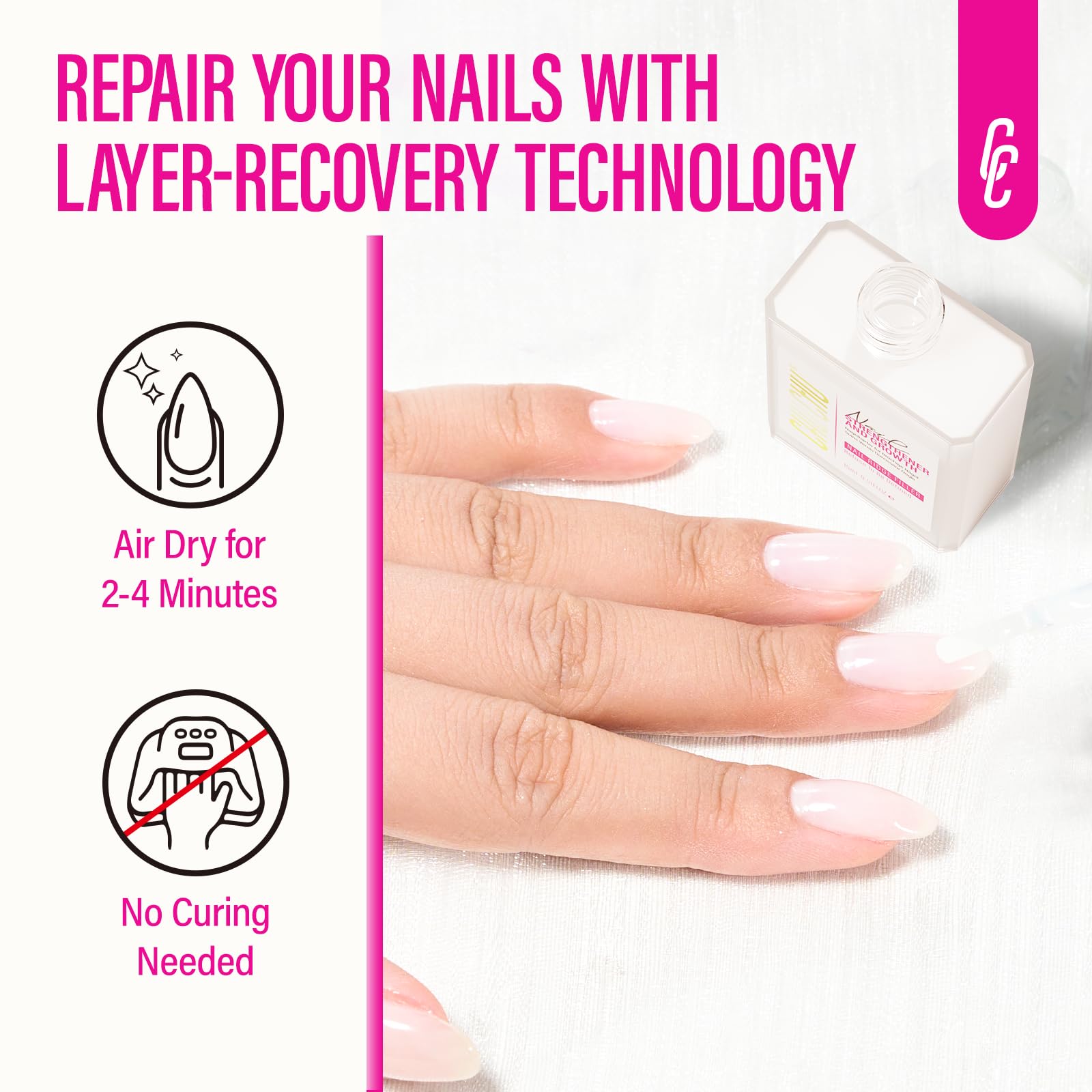 CHUCHU Nail Ridge Filler – 15ml Milky White Nail Strengthener & Growth for Weak Nails