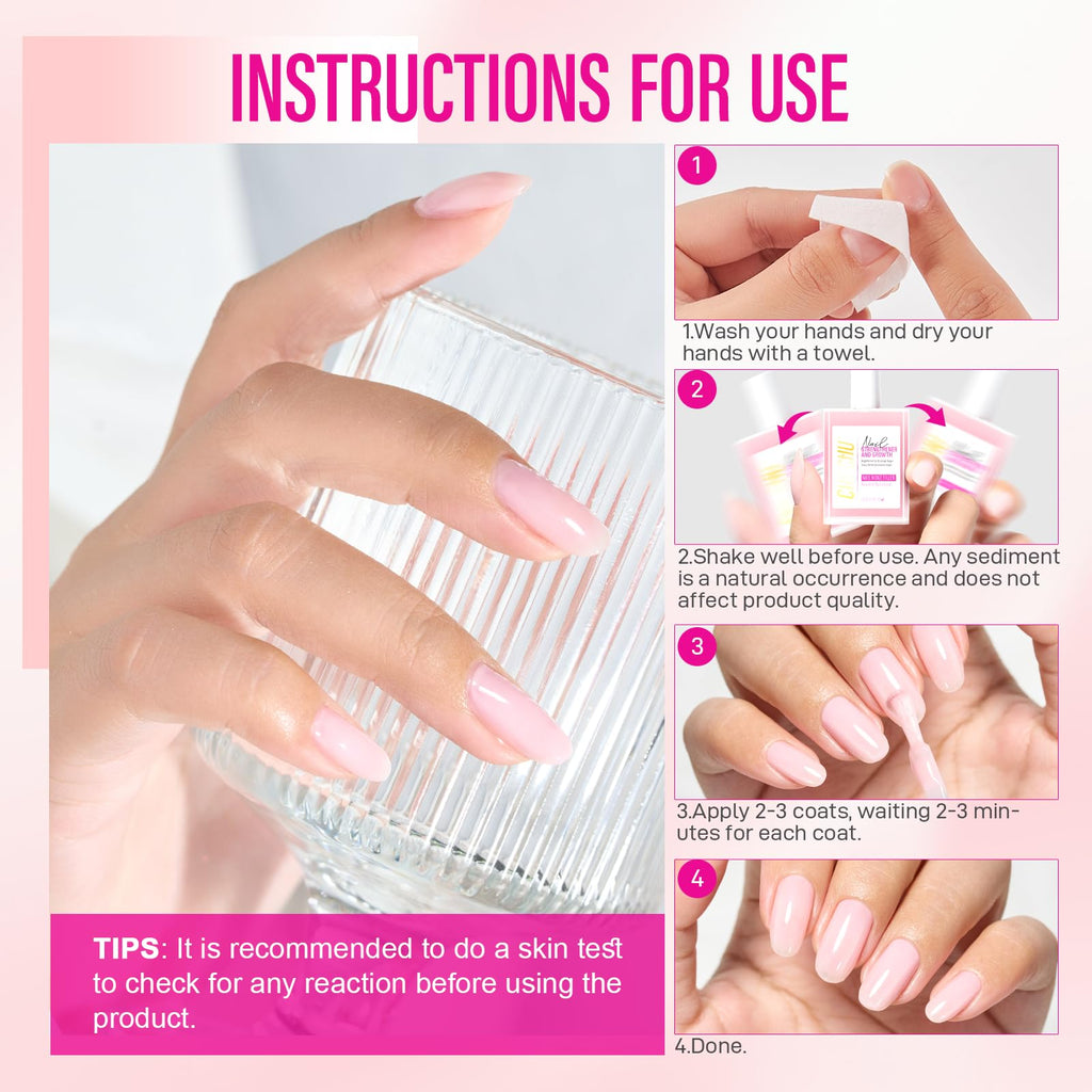 CHUCHU Nail Strengthener 8-in-1 – Growth, Ridge Filler, Base & Top Coat (15ml)