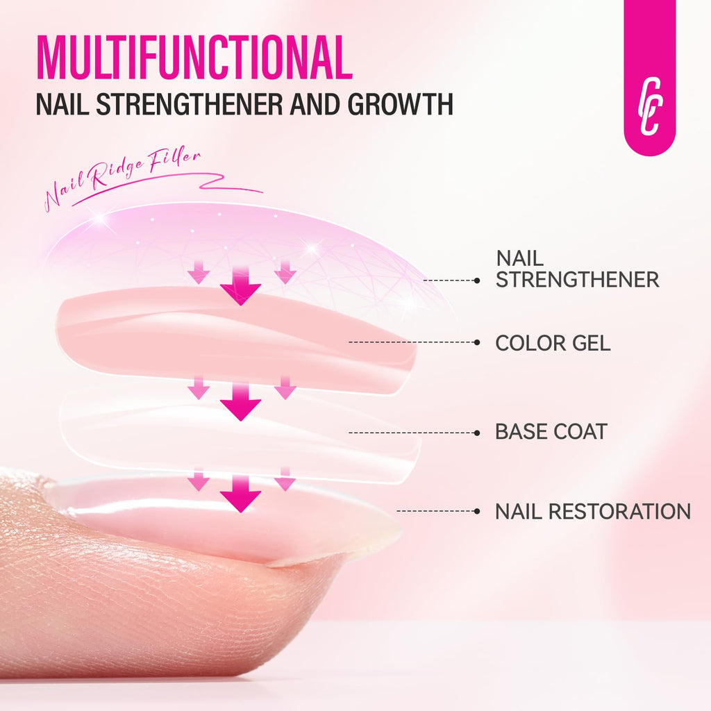 CHUCHU Nail Strengthener 8-in-1 – Growth, Ridge Filler, Base & Top Coat (15ml)