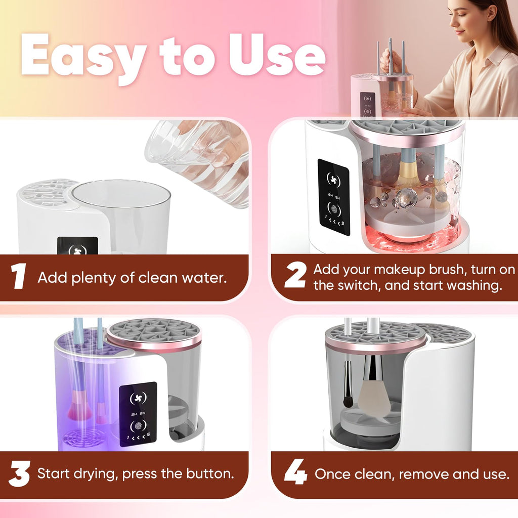 Chufa 3-in-1 Makeup Brush Cleaner Machine & Dryer | USB-C Touch Control