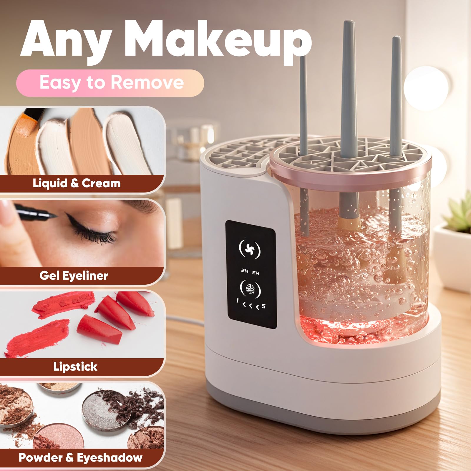 Chufa 3-in-1 Makeup Brush Cleaner Machine & Dryer | USB-C Touch Control